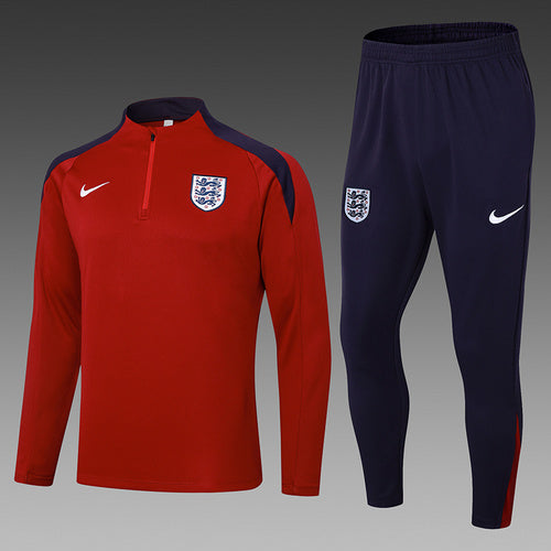 Survêtement demi-zip rouge Angleterre 24/25