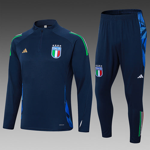 Survêtement demi-zip Italie 24/25 bleu roi