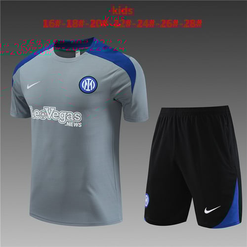 Maillots d'entraînement gris Inter Milan 24/25 pour enfants