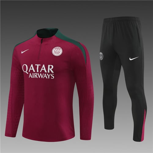 Survêtement PSG rouge demi-zip 24/25