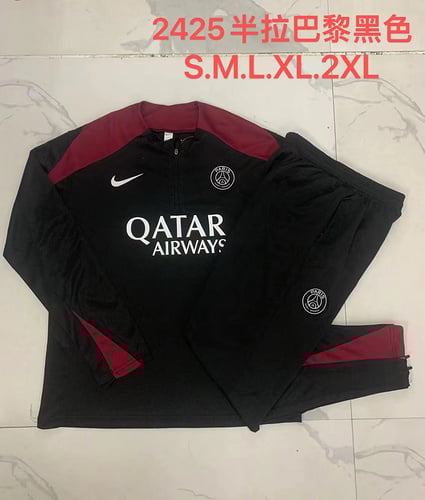 Survêtement PSG noir demi-zip 24/25