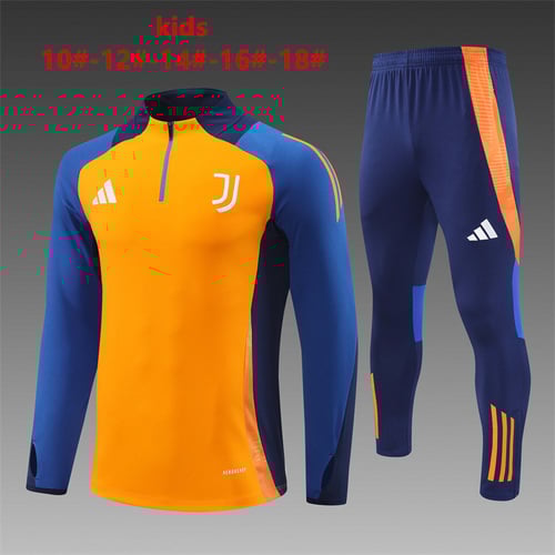 Survêtement demi-zip Juventus orange jaune 24/25 pour enfant