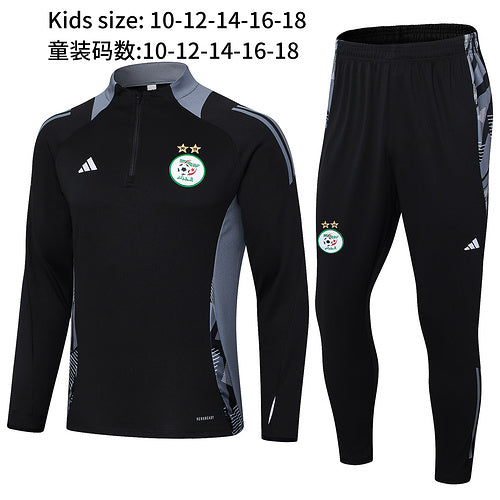 Survêtement enfant noir algérien demi-zip 24/25