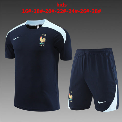 Maillots d'entraînement bleu roi France 24/25 pour enfants