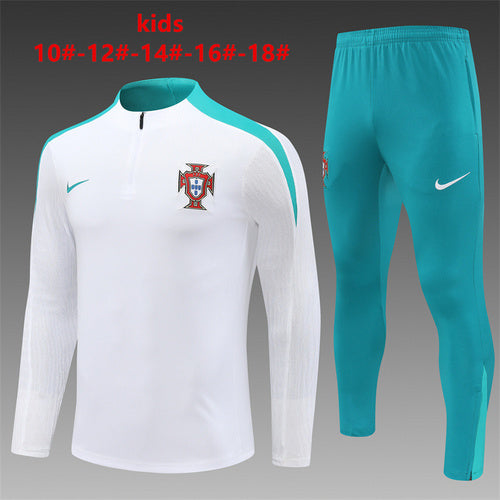 Survêtement demi-zip Portugal blanc pour enfant 24/25
