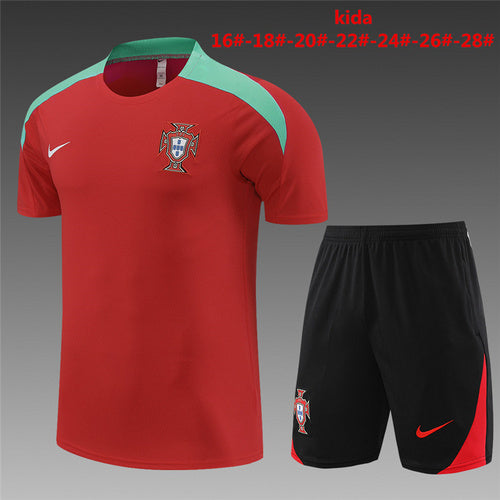 Maillots d'entraînement pour enfants Portugal rouges 24/25