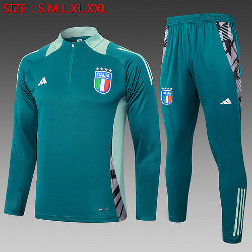 Survêtement demi-zip Italie 24/25 vert foncé