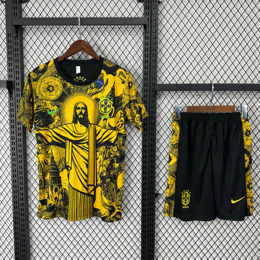 Maillots d'entraînement jaunes du Brésil
