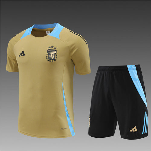 Maillots d'entraînement dorés de l'Argentine 24/25