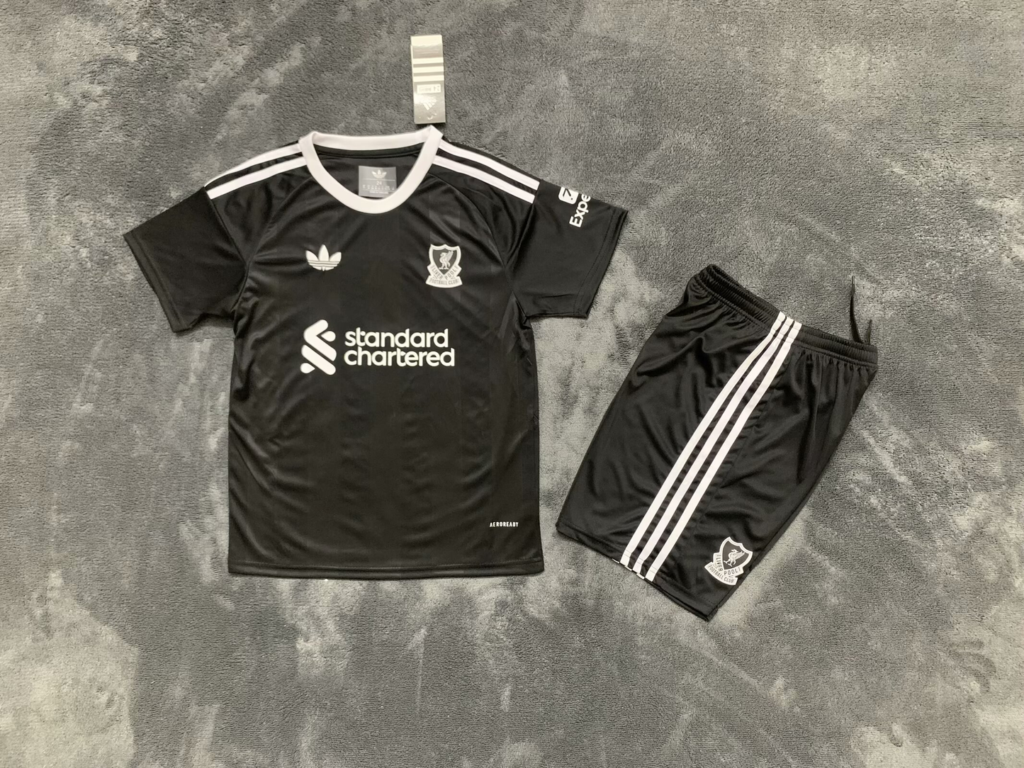 Maillots de gardien de but Liverpool Black pour enfants 25/26