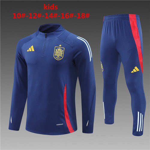 Survêtement demi-zip bleu roi Espagne 24/25 pour enfant