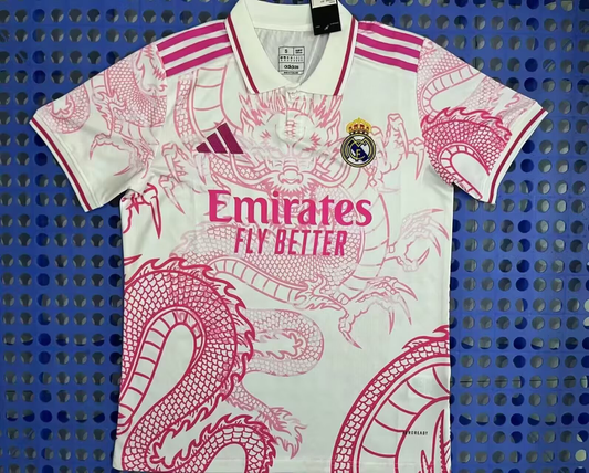 Polo blanc poudré Real Madrid version fans 25/26