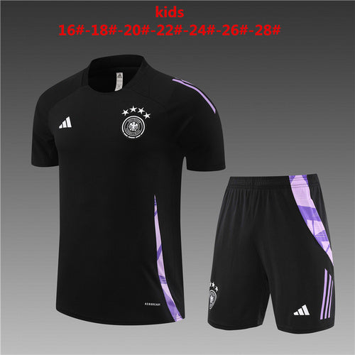 Maillots d'entraînement noirs pour enfants Allemagne 24/25