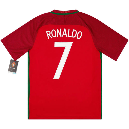 Maillot Rétro Ronaldo 7 Portugal Domicile Euro Coupe 2016