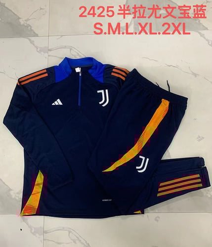 Survêtement Juventus bleu roi à demi-zip 24/25