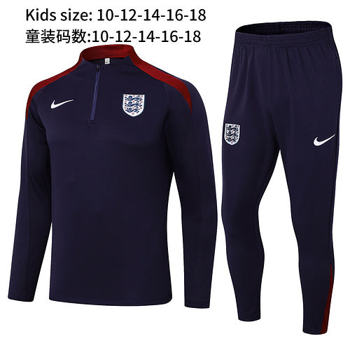 Survêtement demi-zip violet Angleterre 24/25 pour enfant