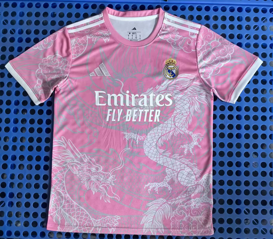 Fans Version 25/26Real Madrid Dragon Pink Short Sleeve