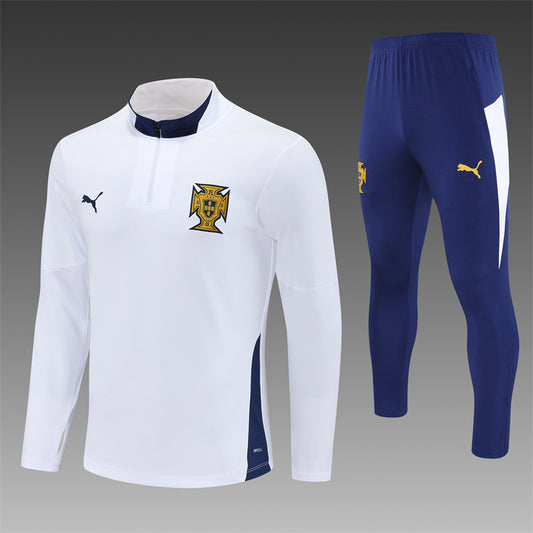 Ensemble de survêtement blanc demi-zip Portugal 25/26