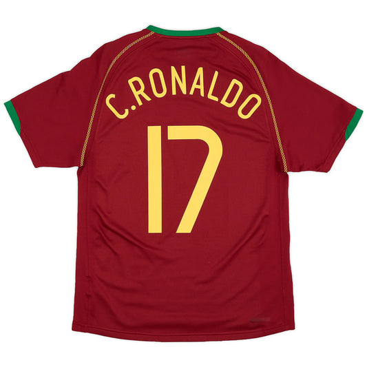 C.RONALDO 17 Maillot Rétro Domicile Portugal Coupe du Monde 2006