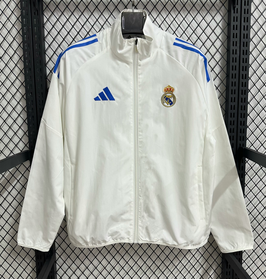 Coupe-vent d'entraînement imperméable blanc Real Madrid 25/26