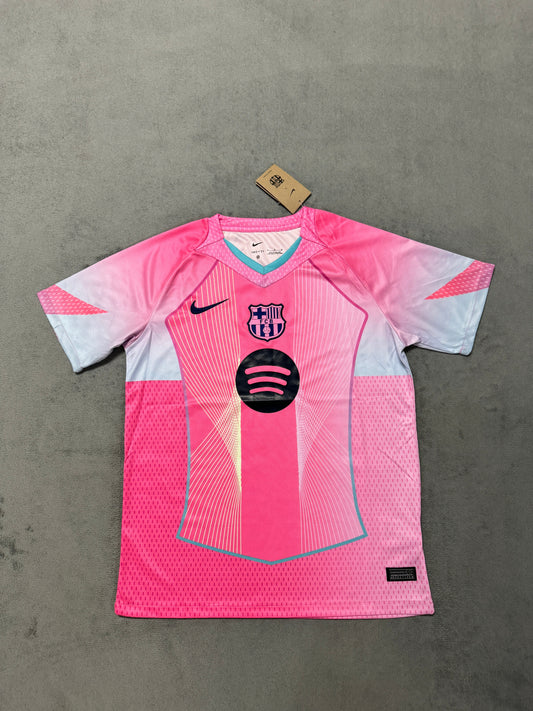 Tenue d'entraînement pré-match Barcelone version fans 25/26 rose