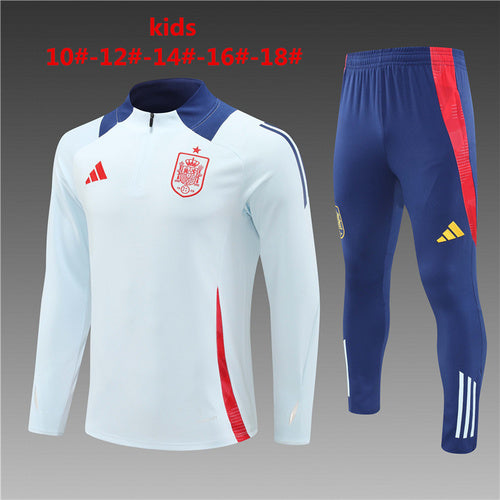 Survêtement demi-zip bleu clair Espagne 24/25 pour enfant
