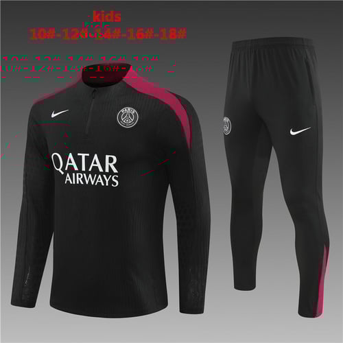 Survêtement PSG noir demi-zip 24/25 pour enfant