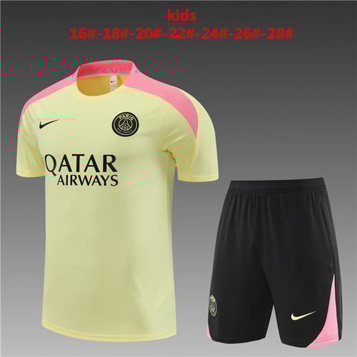 Maillots d'entraînement PSG beiges pour enfants 24/25