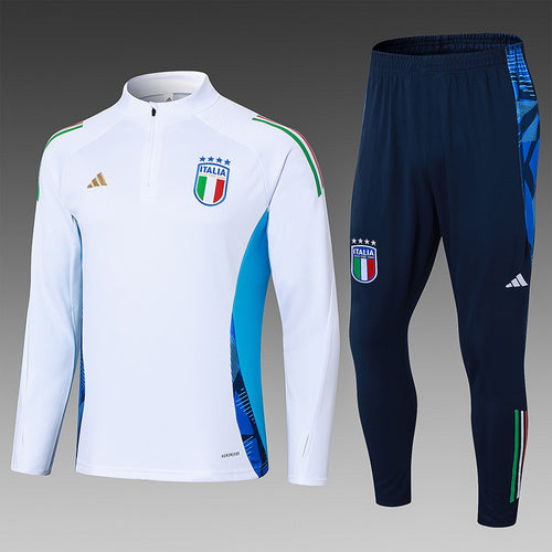 Survêtement demi-zip Italie 24/25 blanc