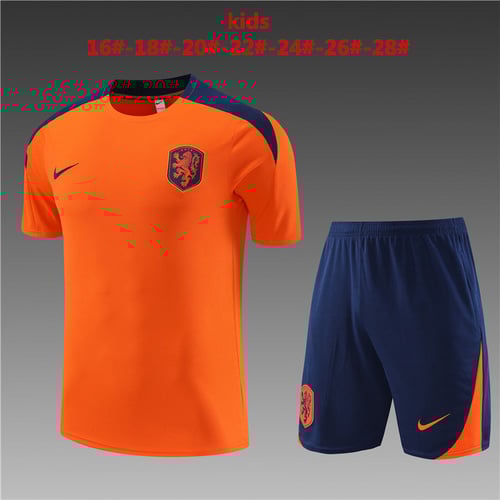 Maillots d'entraînement orange pour enfants des Pays-Bas 24/25