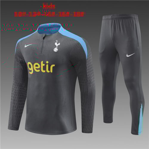 Survêtement demi-zip Tottenham gris foncé 24/25 pour enfant