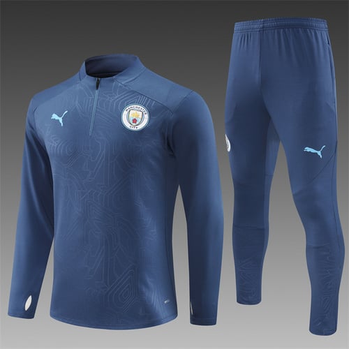 Survêtement demi-zip bleu royal Manchester City 24/25 Estampillé en acier