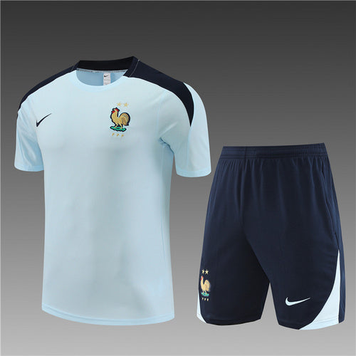 Maillots d'entraînement bleu clair France 24/25