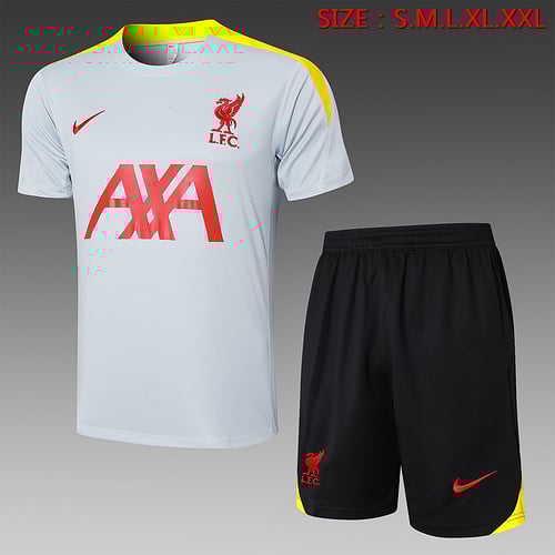 Maillots d'entraînement gris clair de Liverpool 24/25