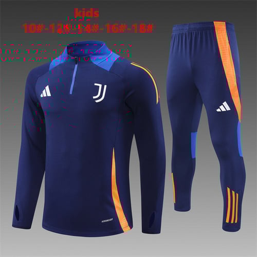 Survêtement demi-zip Juventus bleu royal pour enfant 24/25