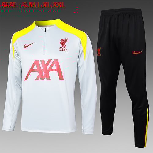 Survêtement demi-zip Liverpool 24/25 gris clair