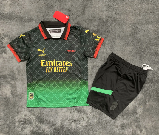 Maillots enfants 24/25 Maillots rouges à l'extérieur de l'AC Milan