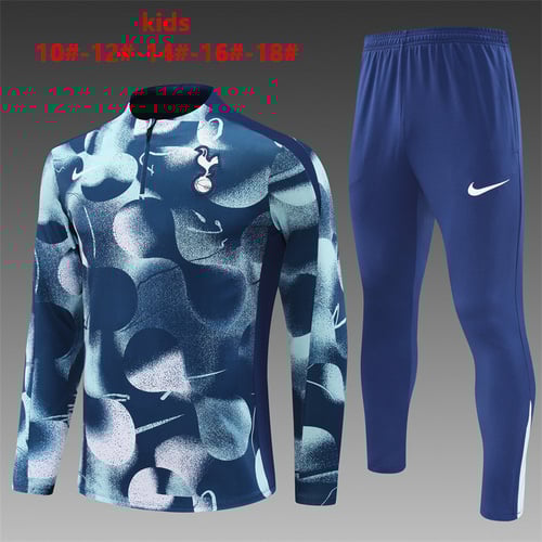 Survêtement Tottenham bleu royal 24/25 pour enfant avec demi-zip camouflage