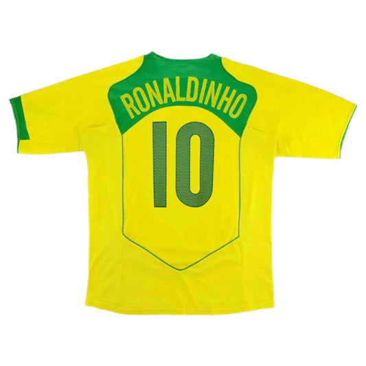 Maillot rétro domicile du Brésil Ronaldinho 10 2004