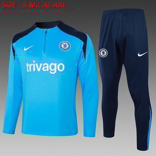 24/25 Chelsea lake blue half zip Tracksuit