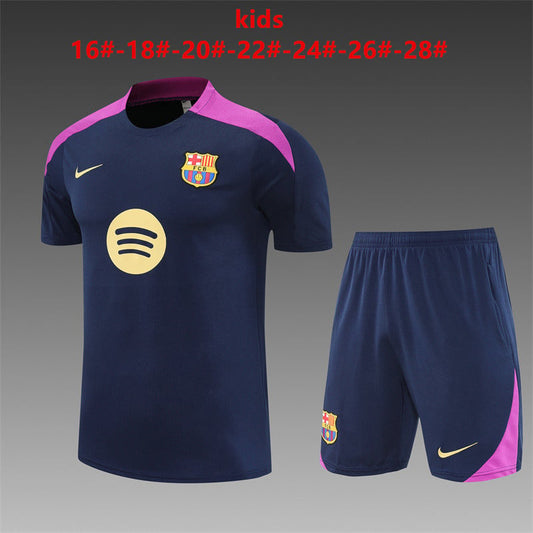 Maillots d'entraînement bleus Barcelone 25/26 pour enfants