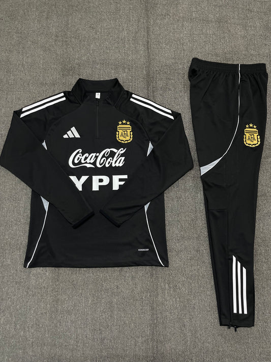 Ensemble de survêtement noir pour enfant de l'équipe d'Argentine de la moitié de la saison 25/26