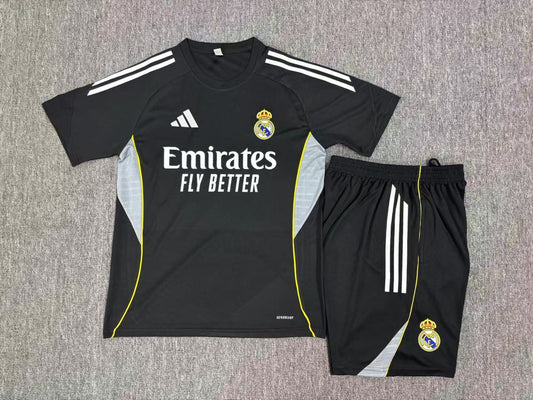 25/26Adult short sleeved Real Madrid black Training kits
