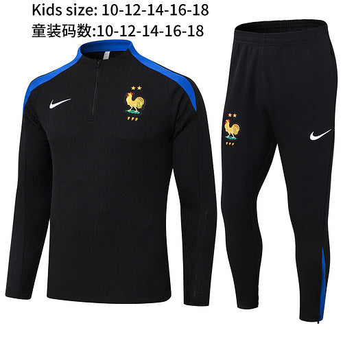 Survêtement demi-zip noir 24/25 France pour enfant