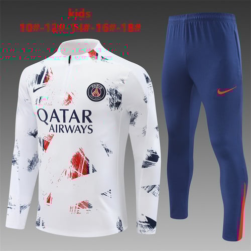 Survêtement PSG blanc demi-zip 24/25 pour enfant Camouflage