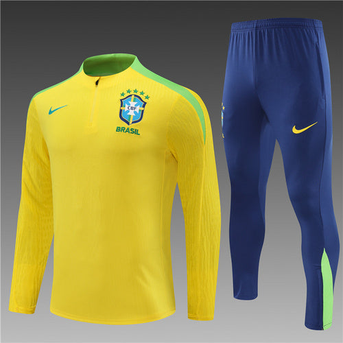 Survêtement jaune demi-zip Brésil 24/25