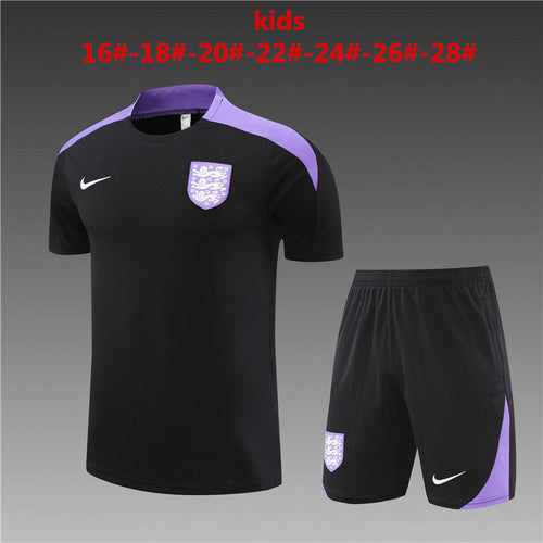 Maillots d'entraînement noirs pour enfants de l'Angleterre 24/25