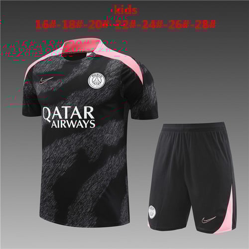 Maillots d'entraînement PSG camouflage noir 24/25 pour enfants