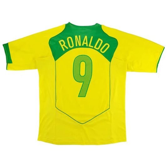 Maillot rétro Ronaldo 9 du Brésil Domicile 2004