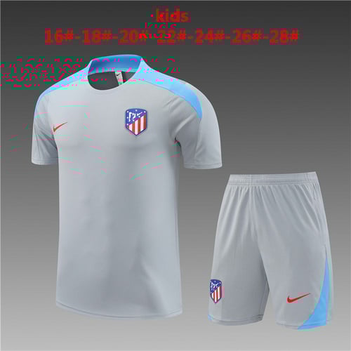 Tenues d'entraînement grises pour enfants de l'Atlético de Madrid 24/25